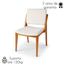 Kit 4 Cadeiras Madeira Maciça Encosto e Assento Estofado Uganda - 12