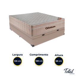 Cama Box Baú Viúvo Bege e Colchão Airtech Springpocket Molas Ensacadas Ortobom - 3