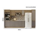 Ver imagem 2 de Armário de Cozinha Modulada Completa Reta 9 Peças 3,80m Botanic Kappesberg