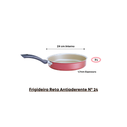 Frigideira Reta Antiaderente Nº 24: Estilo e Praticidade para sua Cozinha Luz Nobre Creme - 4