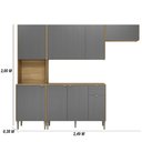 Ver imagem 3 de Cozinha Completa Soul com Balcão com Tampo 9 Portas 1 Gaveta Nicho P/ Micro-ondas - Freijó/gris