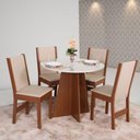 Ver imagem 1 de Conjunto Mesa Paraty Redonda com 4 Cadeiras Melina Asgard Bege Naturalle e Off