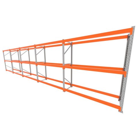 Mini Porta Pallet 200 Kg por Nivel Inicial +4 Continuação com 3 Niveis Laranja com sem Mdf