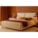 Ver imagem 1 de Cama Japonesa com Cabeceira Yun Corea Casal Boucle Off White - Sallar Home