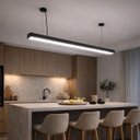 Ver imagem 2 de Pendente Lustre Plafon Linear Led Preto 24w 4000k Moderno 120cm Ip20 9155 Astraled St3306