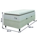 Ver imagem 4 de Cama Box Baú Colchão Solteiro Molas Ensacadas City Pillow Top 88x188x64cm Branco / Bege Hellen