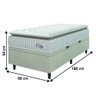 Cama Box Baú Colchão Solteiro Molas Ensacadas City Pillow Top 88x188x64cm Branco / Bege Hellen - 4