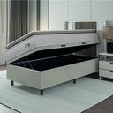 Ver imagem 2 de Cama Box Baú Colchão Solteiro Molas Ensacadas City Pillow Top 88x188x64cm Branco / Bege Hellen