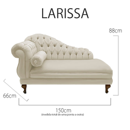 Recamier Divã Namoradeira Larissa 150cm Direito de Quem Senta Corano Bege - Mb Decor - 4