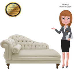 Recamier Divã Namoradeira Larissa 150cm Direito de Quem Senta Corano Bege - Mb Decor - 5