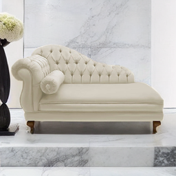 Recamier Divã Namoradeira Larissa 150cm Direito de Quem Senta Corano Bege - Mb Decor - 2