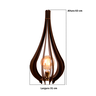 Abajur Luminária Chão Vazado Gota Madeira Mdf Rustico Pequena Cor:café - 2