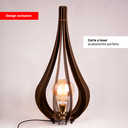 Ver imagem 3 de Abajur Luminária Chão Vazado Gota Madeira Mdf Rustico Pequena Cor:café