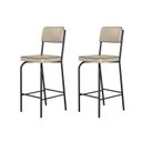 Ver imagem 2 de Kit 2 Banquetas Altas para Cozinha Vintage Bege/Preto/Off White