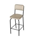 Ver imagem 4 de Kit 2 Banquetas Altas para Cozinha Vintage Bege/Preto/Off White