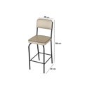 Ver imagem 3 de Kit 2 Banquetas Altas para Cozinha Vintage Bege/Preto/Off White