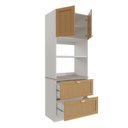 Ver imagem 5 de Torre Quente Planejada 2 Portas 2 Gavetas 2 Nichos para Forno e Microondas Arizona CabeCasa MadeiraOriginals
