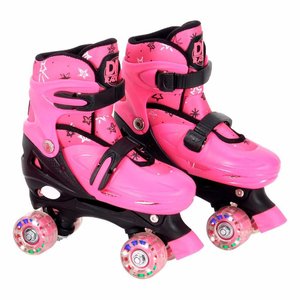 Patins Quad com Acessórios - Ajustável - 30 a 33 - P - Rosa - Dm Radical