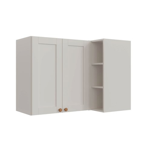 Armário Aéreo Planejado de Canto Reto 2 Portas 3 Nichos Arizona CabeCasa MadeiraOriginals Branco