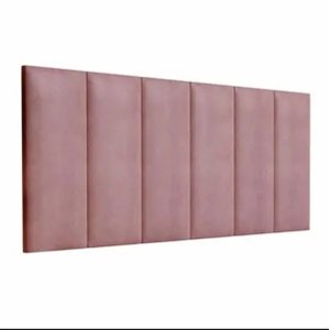 Cabeceira Estofada Casal 1,40cm Rosa Veludo Pérola Quarto Decoração Lisa