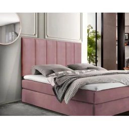 Cabeceira Estofada Casal 1,40cm Rosa Veludo Pérola Quarto Decoração Lisa - 2