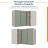 Armário Aéreo de Canto Reto 2 Portas 3 Nichos Arizona CabeCasa MadeiraOriginals - 5