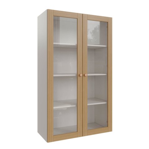 Armário Aéreo 2 Portas 135cm com Porta de Vidro Arizona CabeCasa MadeiraOriginals