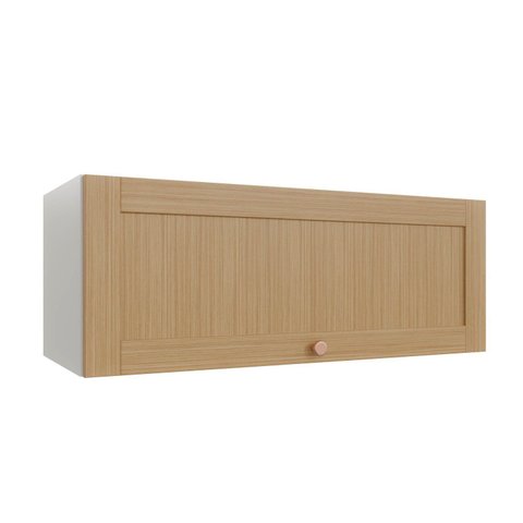Armário Aéreo Planejado Porta Basculante 90cm Arizona CabeCasa MadeiraOriginals Marrom/Branco/Figueira