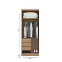 Ver imagem 2 de Roupeiro Modulado Selene 2 Portas 3 Gavetas Soluzione