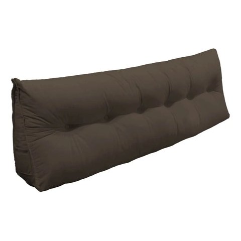 Almofada Cabeceira Mel Cama Queen 160cm Encosto Suede:Capuccino/Liso