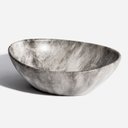 Ver imagem 1 de Cuba de Banheiro Louça Apoio Oval 41,5cm Bari Mármore Grigio Bela Metais