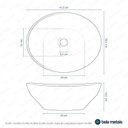 Ver imagem 3 de Cuba de Banheiro Louça Apoio Oval 41,5cm Bari Mármore Grigio Bela Metais