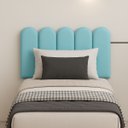 Ver imagem 1 de Cabeceira Nuvem Estofada Solteiro 5 Placas em Suede 45x20cm:azul Bebe