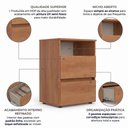 Ver imagem 5 de Mesa de Cabeceira 2 Gavetas 48x68cm Condessa Yescasa Marrom/Freijó