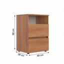 Ver imagem 3 de Mesa de Cabeceira 2 Gavetas 48x68cm Condessa Yescasa Marrom/Freijó