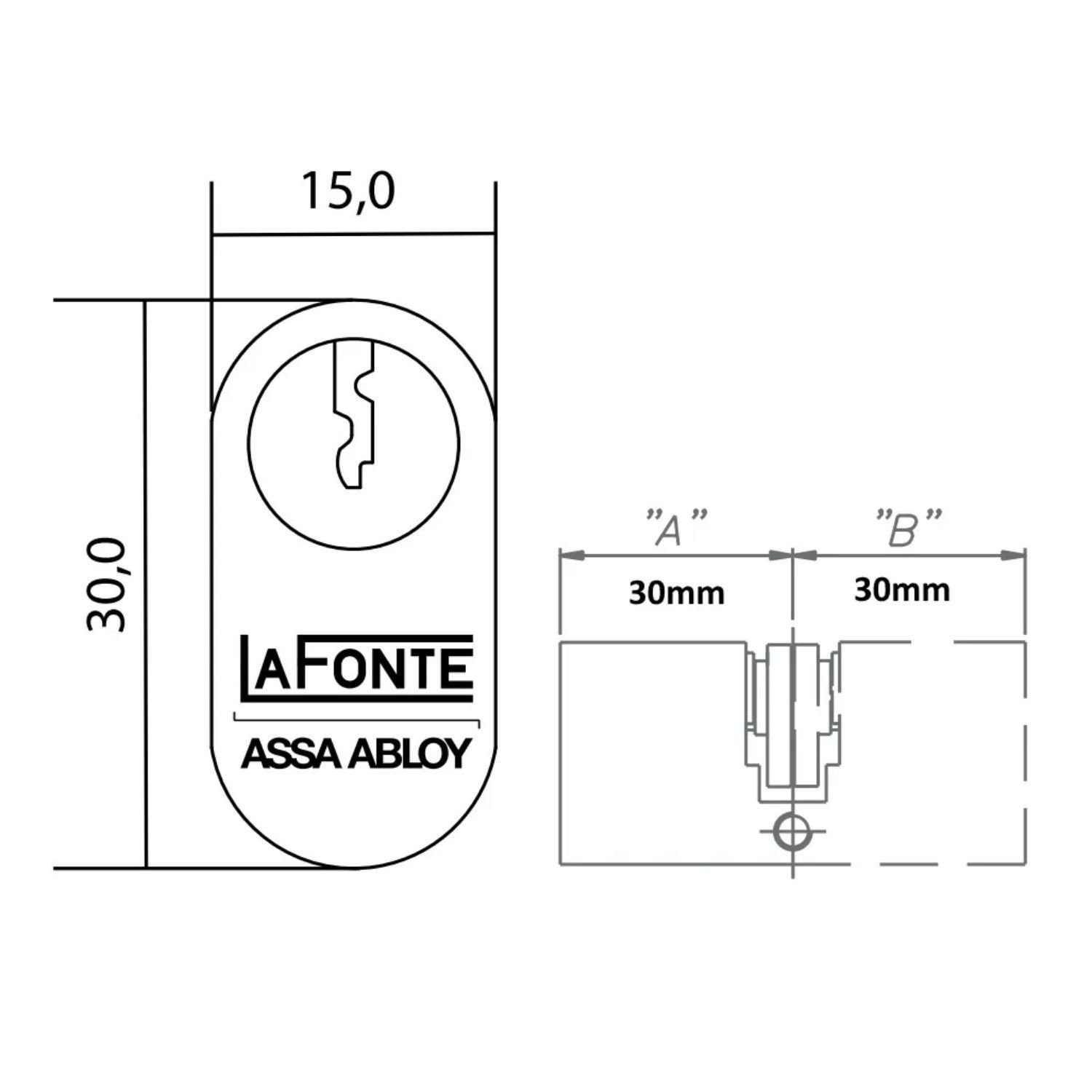 Cilindro St2 50mm 4 Pinos Latão Cromado La Fonte - 2