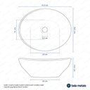 Ver imagem 3 de Cuba de Banheiro Louça Apoio Oval 41,5cm Bari Mármore Milano Bela Metais