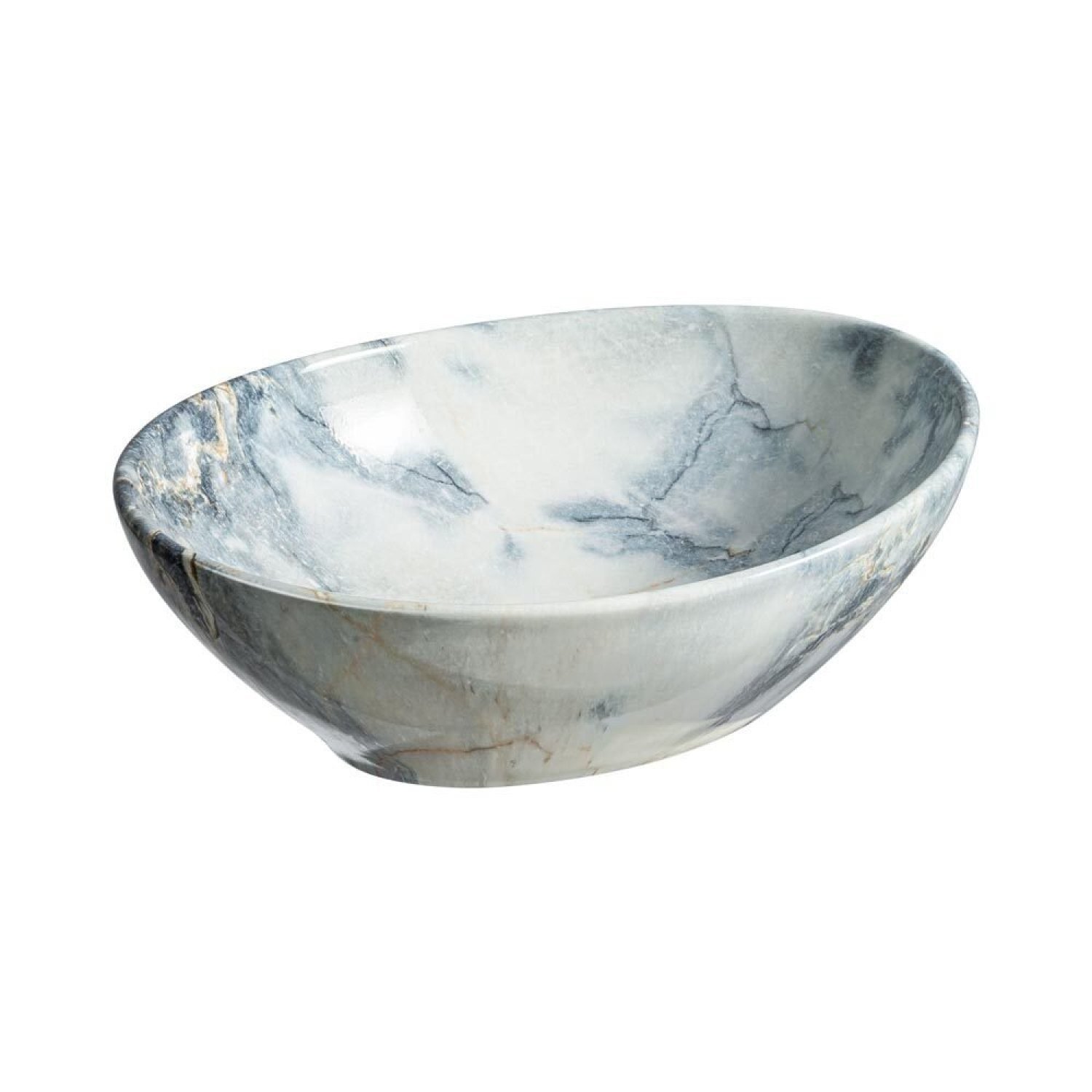 Cuba de Banheiro Louça Apoio Oval 41,5cm Bari Mármore Milano Bela Metais - 2