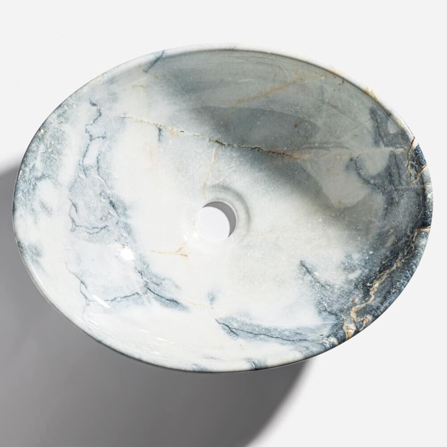 Cuba de Banheiro Louça Apoio Oval 41,5cm Bari Mármore Milano Bela Metais - 8