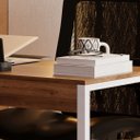 Ver imagem 2 de Mesa Escrivaninha Industrial Desk 90 Color Quarto Escritório Canela Branco