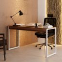 Ver imagem 1 de Mesa Escrivaninha Industrial Desk 90 Color Quarto Escritório Canela Branco