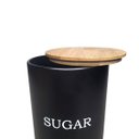 Ver imagem 3 de Pote Açucar Porta Mantimento Aço Preto Tampa Bambu Lata 1,4l
