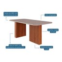 Ver imagem 3 de Conjunto: Mesa Sala Jantar Ester C/ Tampo Madeirado C/ Vidro 180x90cm e 6 Cadeiras Paola Nature/