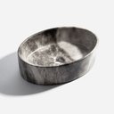 Ver imagem 2 de Cuba de Banheiro Louça Apoio Oval 50 Cm Spezia Mármore Grigio Bela Metais