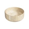 Cuba de Banheiro Louça Apoio Redonda 31cm Zara Mármore Travertino Bela Metais - 2