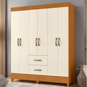 Ver imagem 4 de Guarda Casal Roupa Mobi 06 Portas Cinamomo Off White - Móveis Albatroz