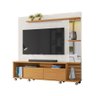 Rack Com Painel TV Até 55 Polegadas Com Espelho Off White Perolizado Marrom Savana Lukaliam - 2