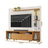 Rack Com Painel TV Até 55 Polegadas Com Espelho Off White Perolizado Marrom Savana Lukaliam - 4