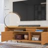 Rack Com Painel TV Até 55 Polegadas Com Espelho Off White Perolizado Marrom Savana Lukaliam - 3