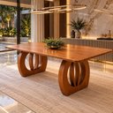 Ver imagem 1 de Mesa de Jantar Madeira Maciça 6 Lugares Essenza 180cm Tampo Laminado